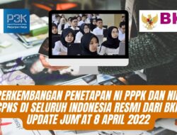 Perkembangan Penetapan NI PPPK dan NIP CPNS di Seluruh Indonesia Resmi dari BKN Update Jum’at 8 April 2022